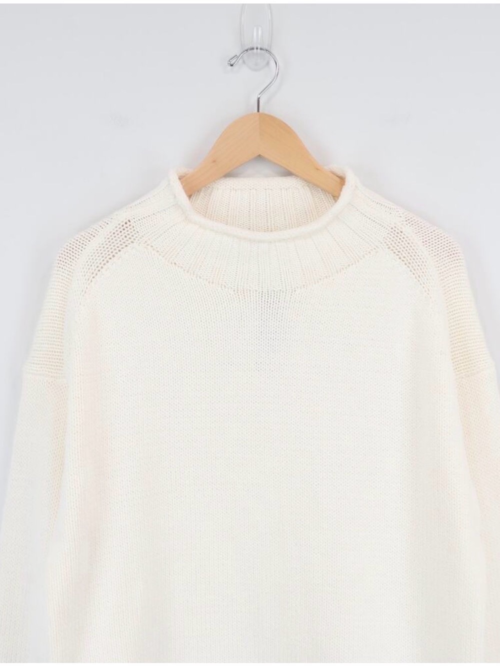 NWT J.Crew 2025 Rollneck Cotton Sweater Ivory Size L CM712 - Picture 4 of 15